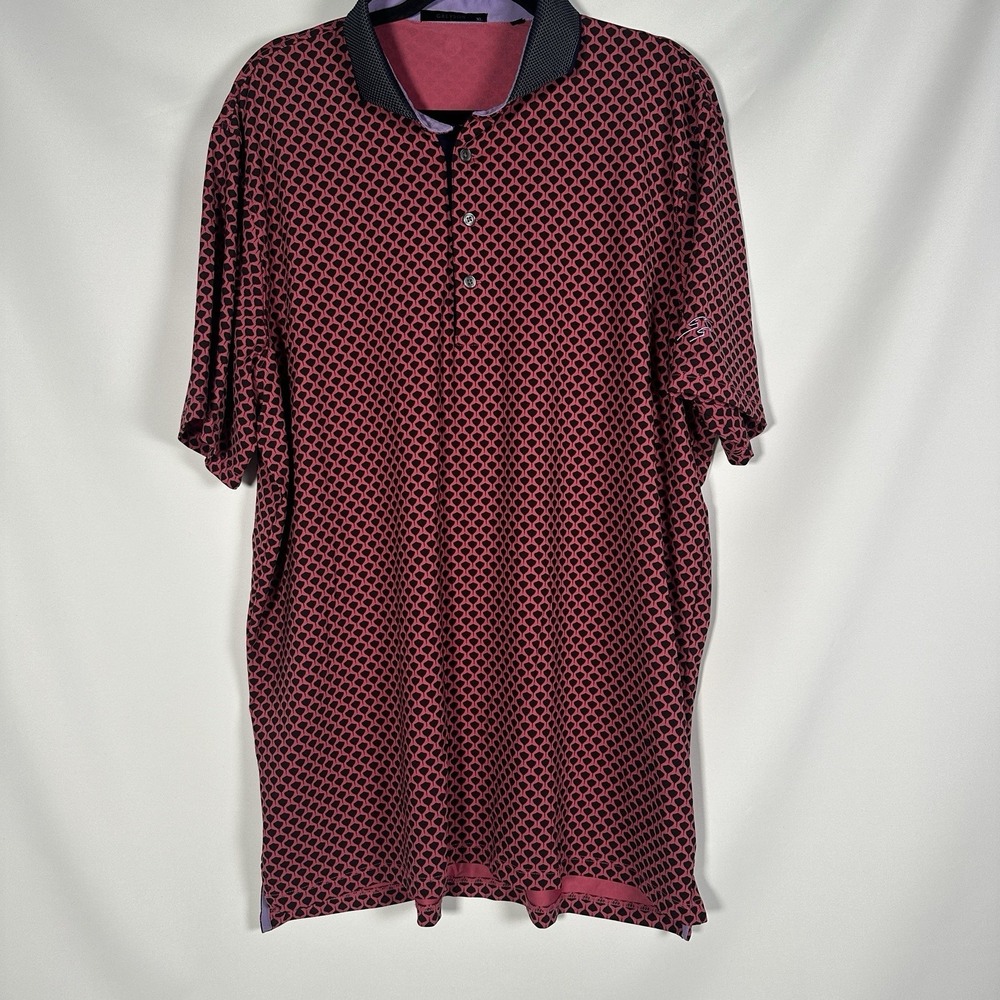 Greyson Shirt Mens XL Golf Polo Stingrays All Over Print Performance‎ Stretch